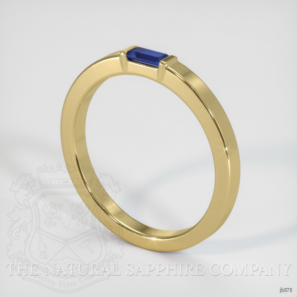 18K Yellow Gold Blue Sapphire Men's Wedding Band