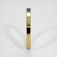 18K Yellow Gold Blue Sapphire Men's Wedding Band Image