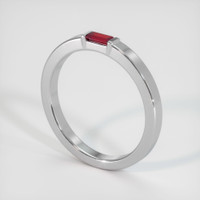 Platinum 950 Ruby Stackable Wedding Band Image