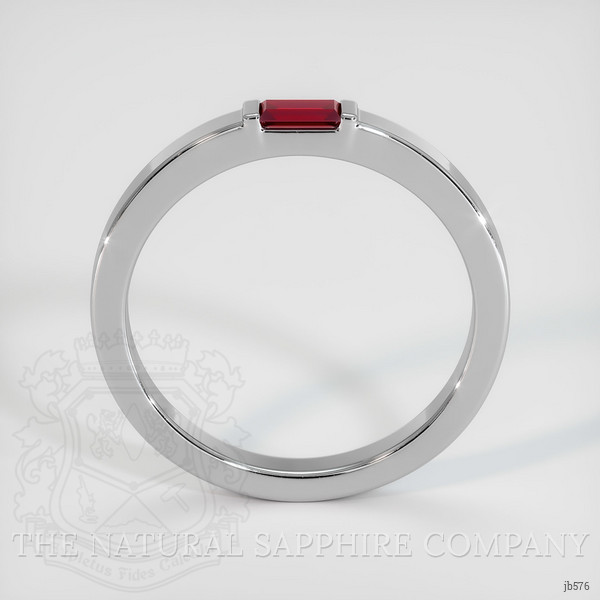 Platinum 950 Ruby Men's Wedding Band