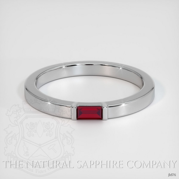 14K White Gold Ruby Men's Wedding Band