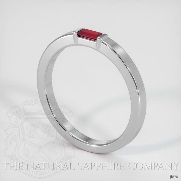 14K White Gold Ruby Men's Wedding Band