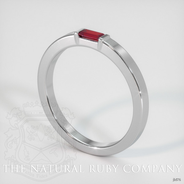 14K White Gold Ruby Men's Wedding Band