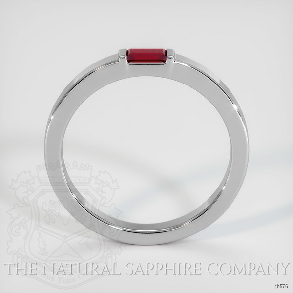 14K White Gold Ruby Men's Wedding Band