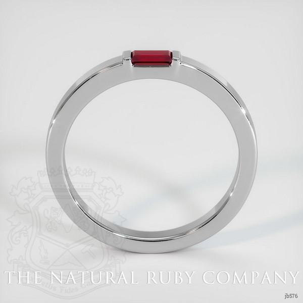 14K White Gold Ruby Men's Wedding Band