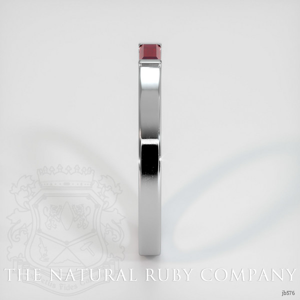 14K White Gold Ruby Men's Wedding Band