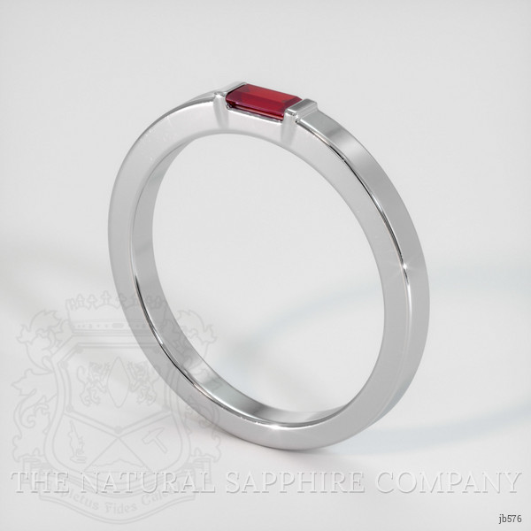18K White Gold Ruby Men's Wedding Band