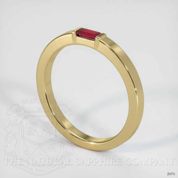 14K Yellow Gold Ruby Men's Wedding Band