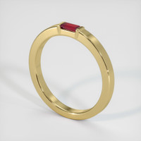 18K Yellow Gold Ruby Men's Wedding Band Image