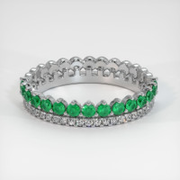 1.45 Ct. Emerald and Diamond, Platinum wedding band