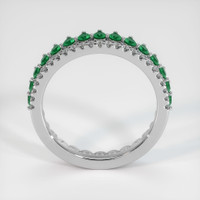 18K White Gold Emerald and Diamond Eternity Wedding Band Image
