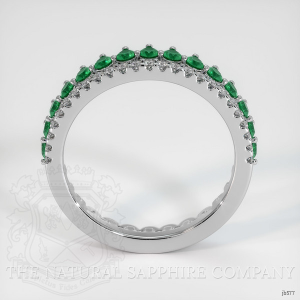 18K White Gold Emerald and Diamond Eternity Wedding Band