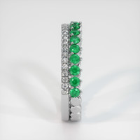 18K White Gold Emerald and Diamond Eternity Wedding Band Image