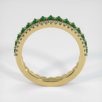 18K Yellow Gold Emerald and Diamond Eternity Wedding Band Image