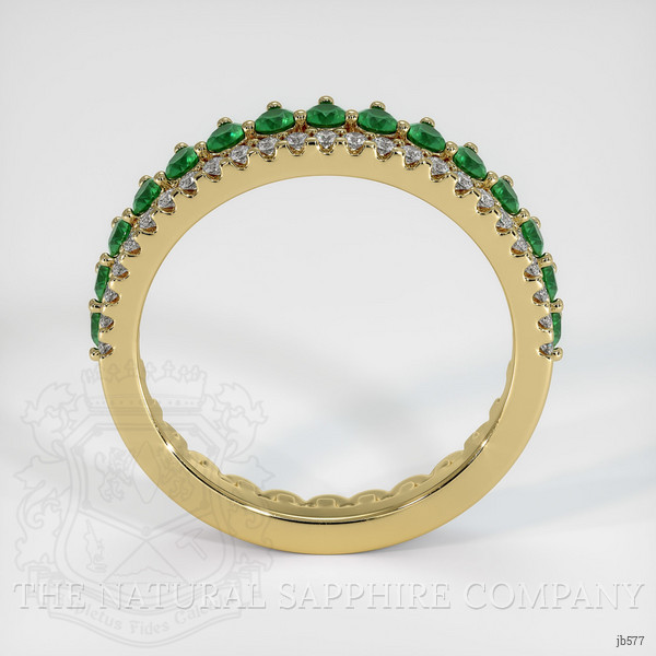 18K Yellow Gold Emerald and Diamond Eternity Wedding Band