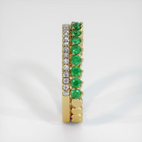 18K Yellow Gold Emerald and Diamond Eternity Wedding Band Image