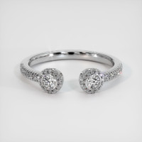18K White Gold Diamond Pave Wedding Band Image