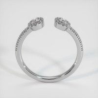 18K White Gold Diamond and Diamond Pave Wedding Band Image
