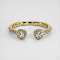 14K Yellow Gold Diamond and Diamond Pave Wedding Band Image