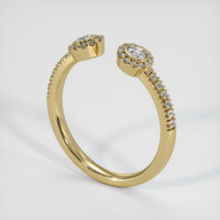 14K Yellow Gold Diamond and Diamond Pave Wedding Band Image
