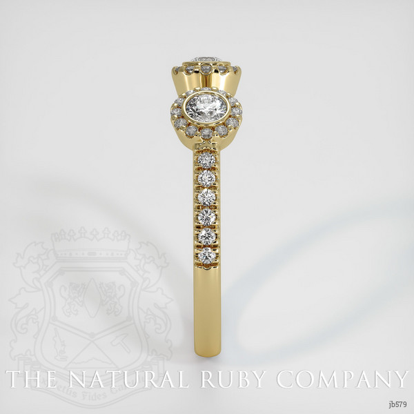 14K Yellow Gold Diamond and Diamond Pave Wedding Band