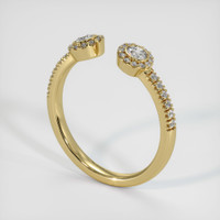 18K Yellow Gold Diamond and Diamond Pave Wedding Band Image