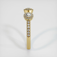 18K Yellow Gold Diamond and Diamond Pave Wedding Band Image