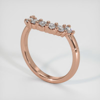 14K Rose Gold Diamond Prong Wedding Band Image