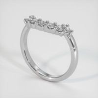 18K White Gold Diamond Prong Wedding Band Image