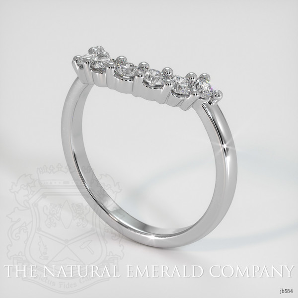 18K White Gold Diamond Prong Wedding Band