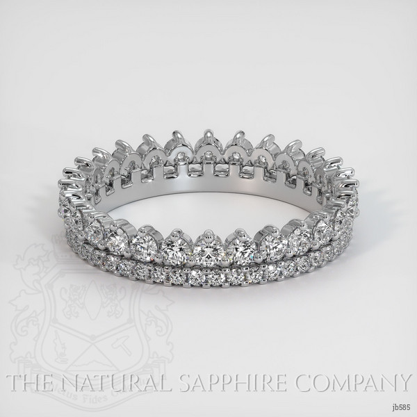14K White Gold Diamond and Diamond Eternity Wedding Band