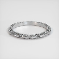 14K White Gold Antique Style Plain Band Video