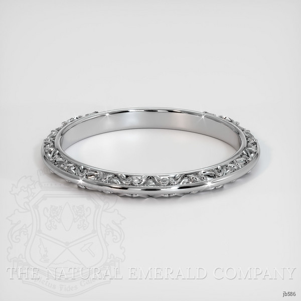 14K White Gold Antique Style Plain Band
