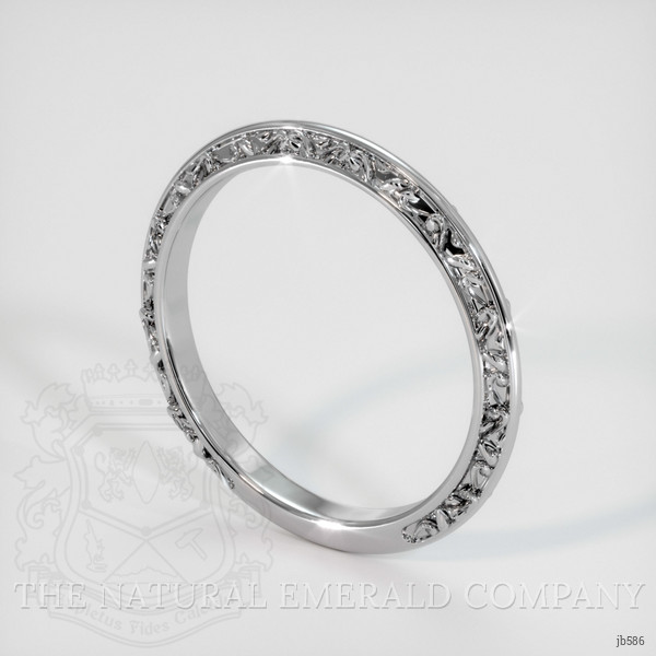 14K White Gold Antique Style Plain Band