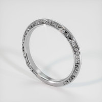 18K White Gold Antique Style Plain Band Image