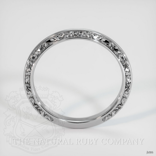 18K White Gold Antique Style Plain Band