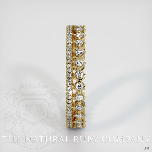 14K Yellow Gold Diamond and Diamond Eternity Wedding Band