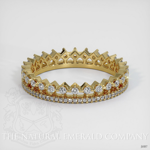 18K Yellow Gold Diamond and Diamond Eternity Wedding Band