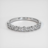 14K White Gold Diamond and Diamond and Diamond and Diamond and Diamond Bezel Wedding Band Image