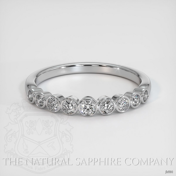 14K White Gold Diamond Bezel Wedding Band