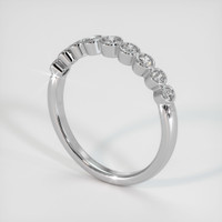 14K White Gold Diamond and Diamond and Diamond and Diamond and Diamond Bezel Wedding Band Image