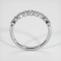 14K White Gold Diamond and Diamond and Diamond and Diamond and Diamond Bezel Wedding Band Image