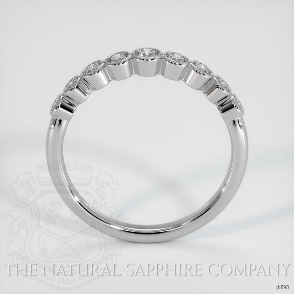 14K White Gold Diamond and Diamond and Diamond and Diamond and Diamond Bezel Wedding Band