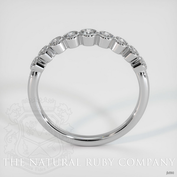 14K White Gold Diamond and Diamond and Diamond and Diamond and Diamond Bezel Wedding Band