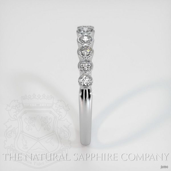 14K White Gold Diamond and Diamond and Diamond and Diamond and Diamond Bezel Wedding Band