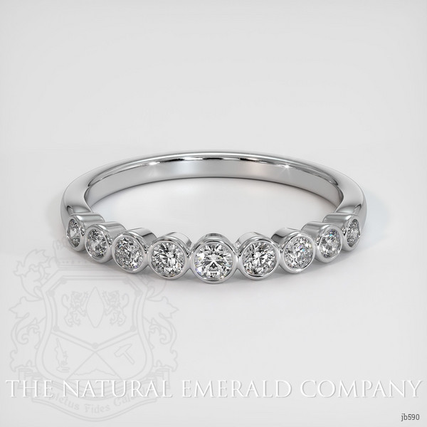 18K White Gold Diamond Bezel Wedding Band
