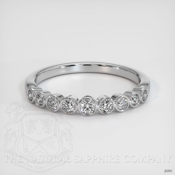 18K White Gold Diamond Bezel Wedding Band