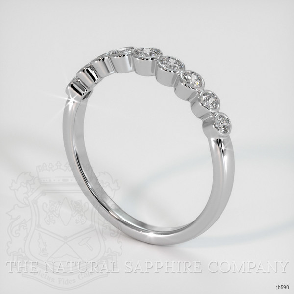 18K White Gold Diamond and Diamond and Diamond and Diamond and Diamond Bezel Wedding Band