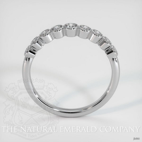 18K White Gold Diamond and Diamond and Diamond and Diamond and Diamond Bezel Wedding Band