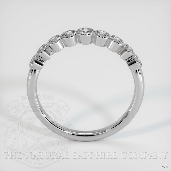 18K White Gold Diamond Bezel Wedding Band